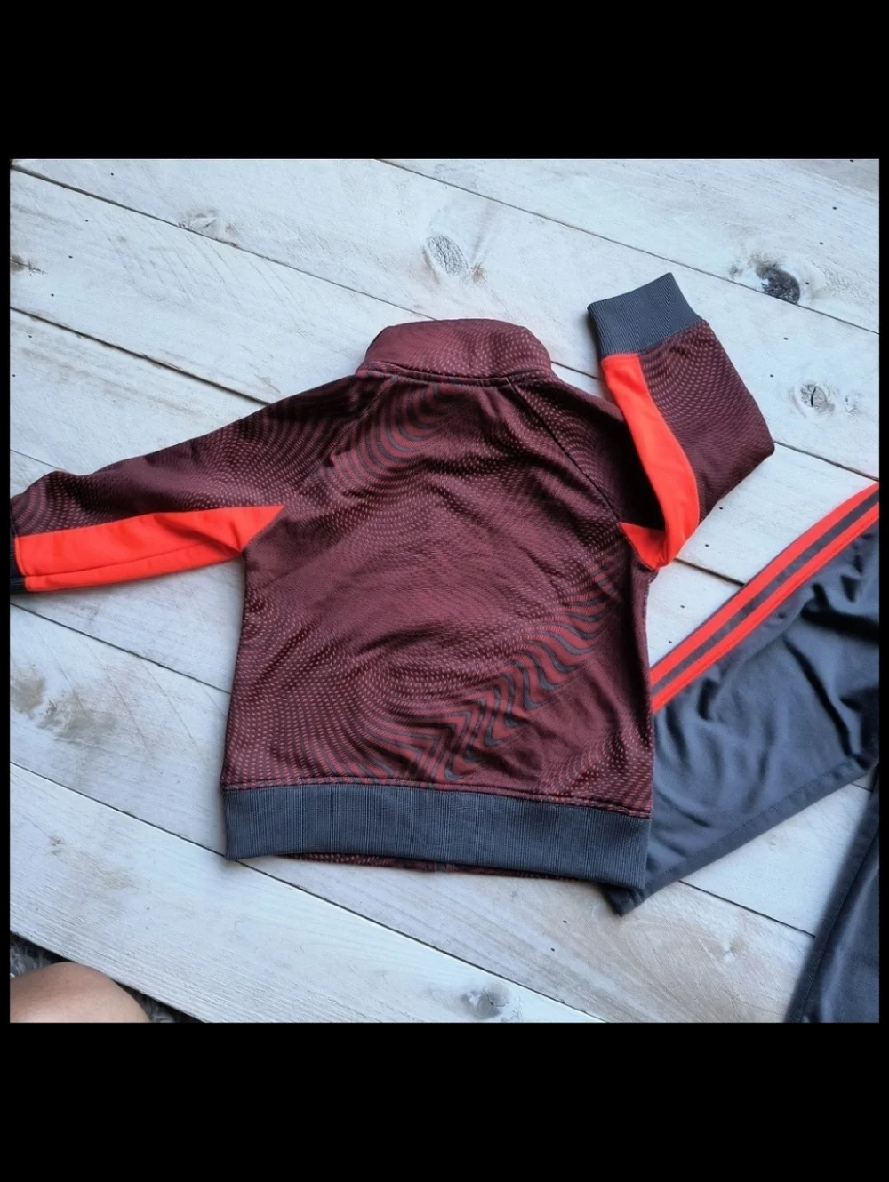 Adidas Boys Activewear Jogging Jacket Pants Outfit Gray Orange Size 12 Months